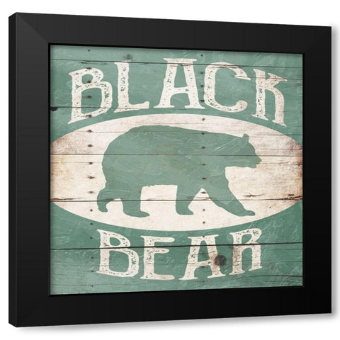 Black Bear Black Modern Wood Framed Art Print with Double Matting by Villa, Mlli