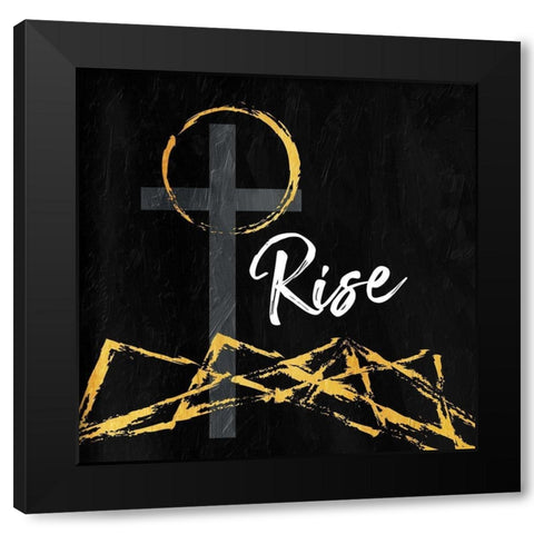 Rise Black Modern Wood Framed Art Print with Double Matting by Villa, Mlli