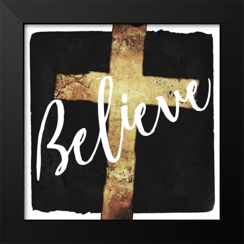 Believe Black Modern Wood Framed Art Print by Villa, Mlli