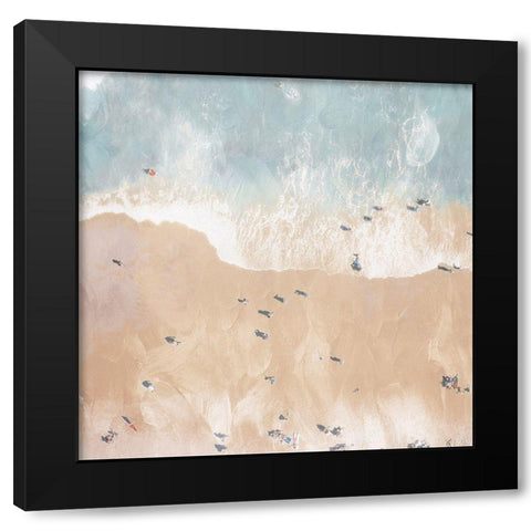 Lay Out On The Beach Black Modern Wood Framed Art Print by Villa, Mlli
