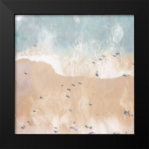 Lay Out On The Beach Black Modern Wood Framed Art Print by Villa, Mlli