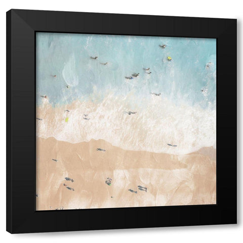 Lay Out On The Beach Two Black Modern Wood Framed Art Print with Double Matting by Villa, Mlli