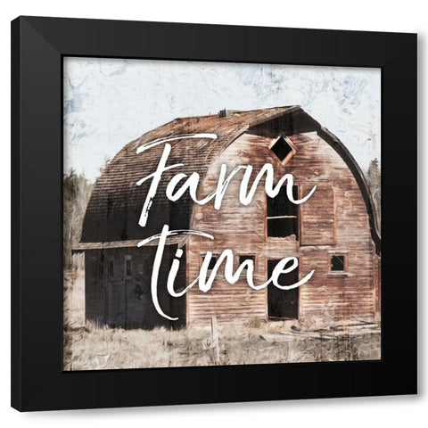 Farm Time Black Modern Wood Framed Art Print with Double Matting by Villa, Mlli