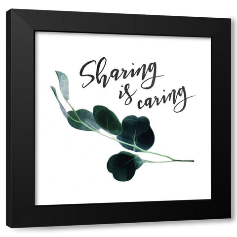 Flower Sharing Black Modern Wood Framed Art Print with Double Matting by Villa, Mlli