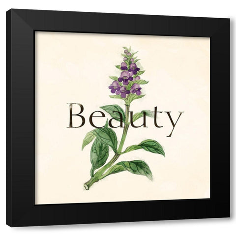 Beauty Flower Black Modern Wood Framed Art Print by Villa, Mlli