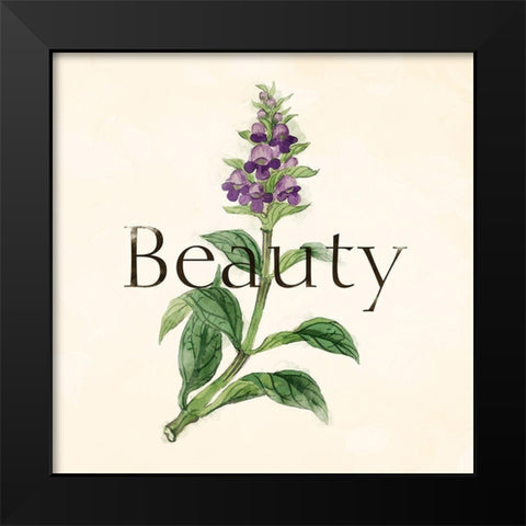 Beauty Flower Black Modern Wood Framed Art Print by Villa, Mlli