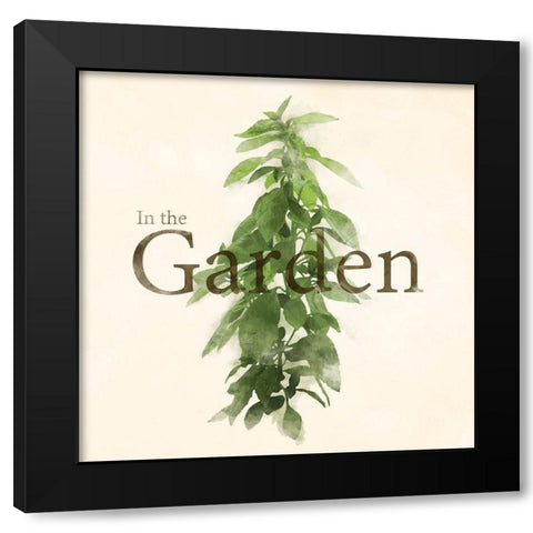 In The Garden Flower Black Modern Wood Framed Art Print by Villa, Mlli