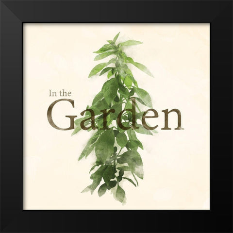 In The Garden Flower Black Modern Wood Framed Art Print by Villa, Mlli