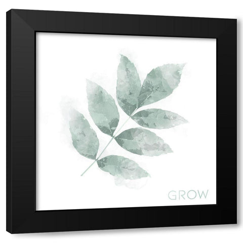 Grow Leaves Black Modern Wood Framed Art Print with Double Matting by Villa, Mlli