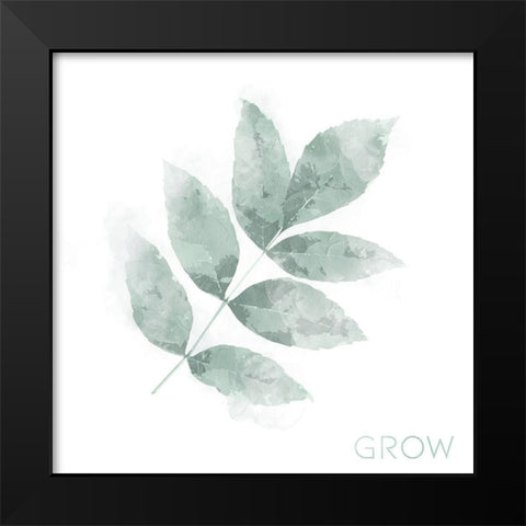 Grow Leaves Black Modern Wood Framed Art Print by Villa, Mlli