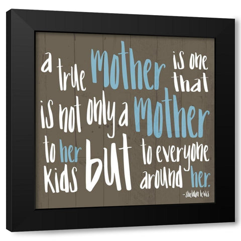 Mother Mother Black Modern Wood Framed Art Print by Villa, Mlli