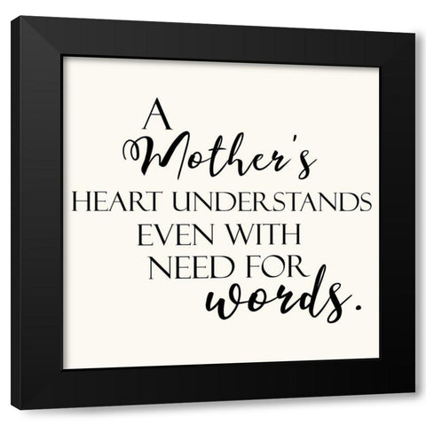 Mother Words Black Modern Wood Framed Art Print by Villa, Mlli