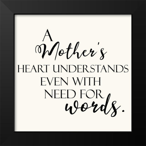 Mother Words Black Modern Wood Framed Art Print by Villa, Mlli