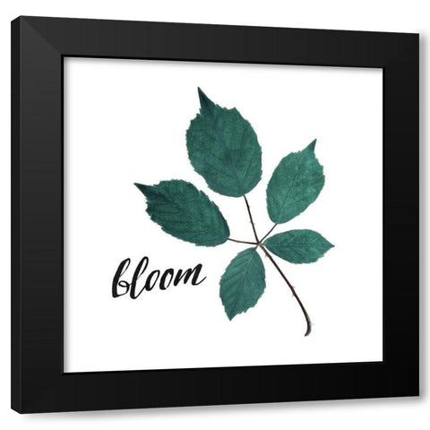 Bloom Leaves Black Modern Wood Framed Art Print with Double Matting by Villa, Mlli