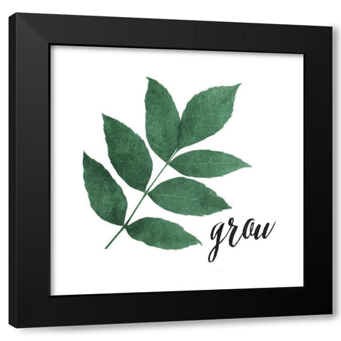 Grow Leaves Black Modern Wood Framed Art Print with Double Matting by Villa, Mlli