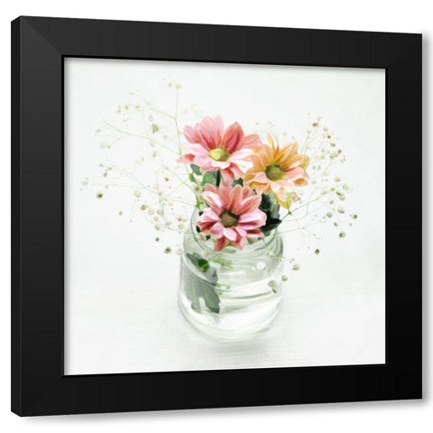 Flowers In A Jar Black Modern Wood Framed Art Print by Villa, Mlli