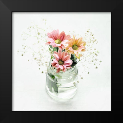 Flowers In A Jar Black Modern Wood Framed Art Print by Villa, Mlli