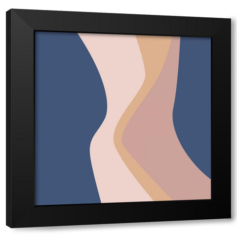 Muted Flow Black Modern Wood Framed Art Print by Villa, Mlli