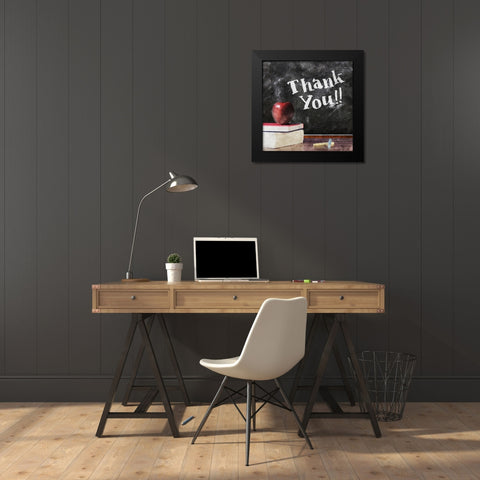 Thank You Black Modern Wood Framed Art Print by Villa, Mlli