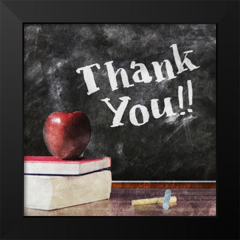 Thank You Black Modern Wood Framed Art Print by Villa, Mlli