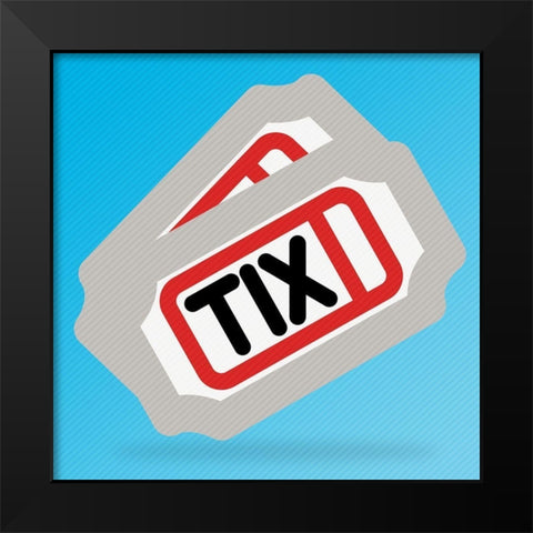 Tix Black Modern Wood Framed Art Print by Villa, Mlli