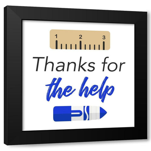 Thanks For The Help Black Modern Wood Framed Art Print by Villa, Mlli