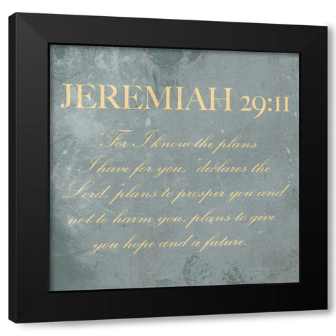 Jeremiah 29:11 Black Modern Wood Framed Art Print with Double Matting by Villa, Mlli