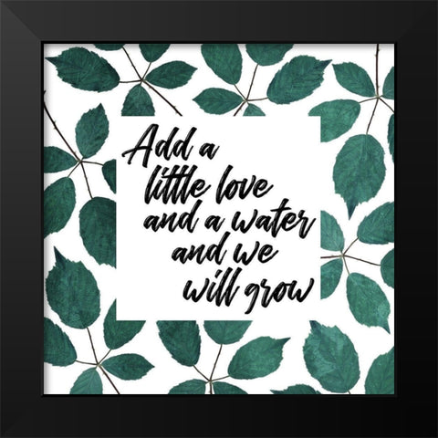 Add Love And Water Black Modern Wood Framed Art Print by Villa, Mlli