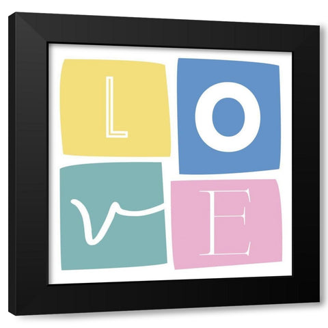 Love Boxes Black Modern Wood Framed Art Print by Villa, Mlli