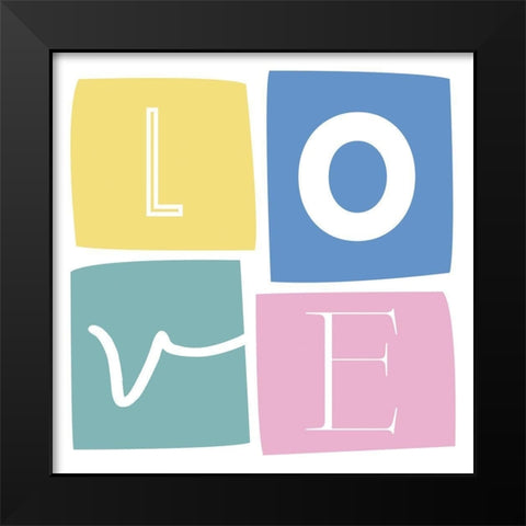 Love Boxes Black Modern Wood Framed Art Print by Villa, Mlli