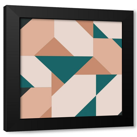 Puzzled Black Modern Wood Framed Art Print by Villa, Mlli