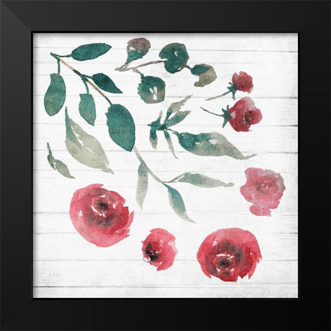 White Wash Flower 2 Black Modern Wood Framed Art Print by Villa, Mlli