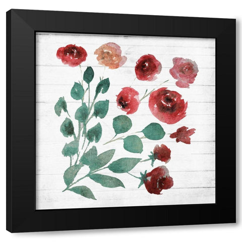 White Wash Flower 2 Black Modern Wood Framed Art Print by Villa, Mlli