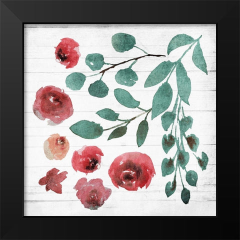 White Wash Flower 4 Black Modern Wood Framed Art Print by Villa, Mlli