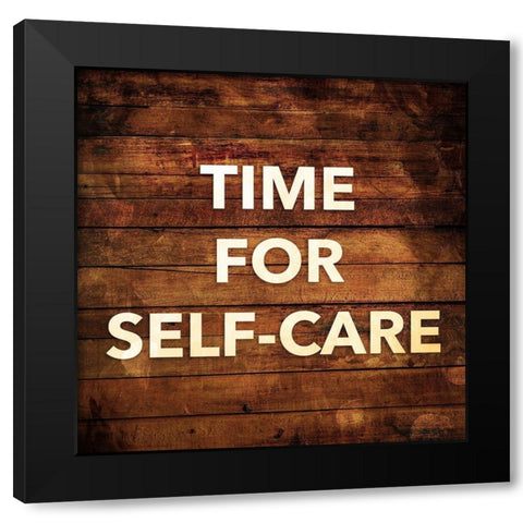 Self Care Black Modern Wood Framed Art Print with Double Matting by Villa, Mlli