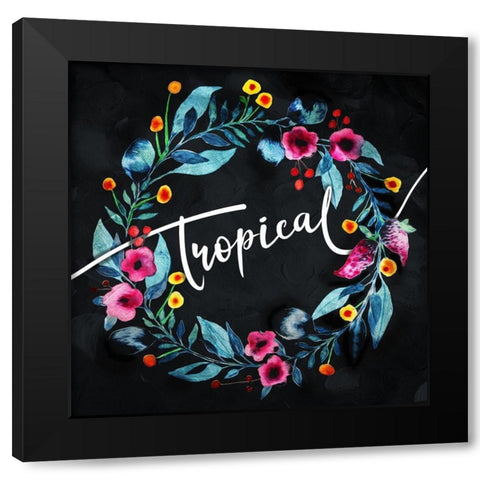 Tropical Reef Black Modern Wood Framed Art Print by Villa, Mlli