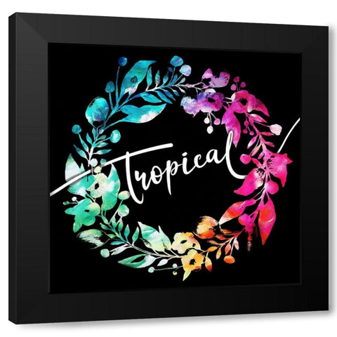 Colorful Tropical Reef Black Modern Wood Framed Art Print by Villa, Mlli