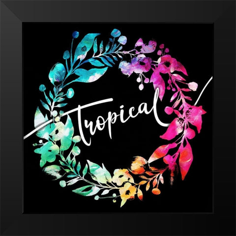 Colorful Tropical Reef Black Modern Wood Framed Art Print by Villa, Mlli