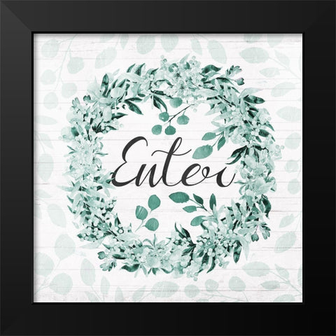 Enter Black Modern Wood Framed Art Print by Villa, Mlli