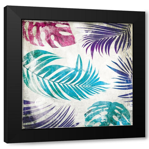 Colorful Palms Black Modern Wood Framed Art Print with Double Matting by Villa, Mlli