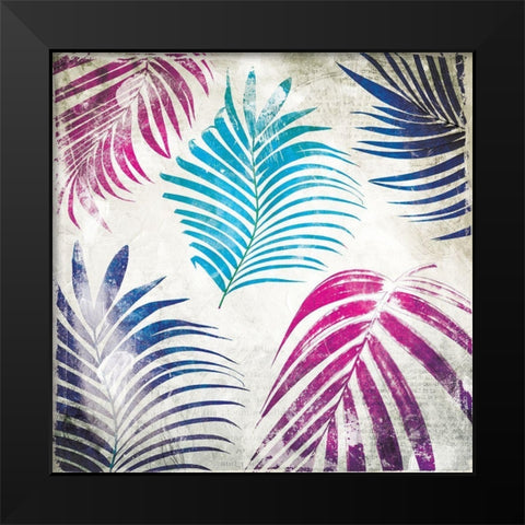 Colorful Palms Mate Black Modern Wood Framed Art Print by Villa, Mlli