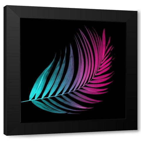 Neon Palms Black Modern Wood Framed Art Print with Double Matting by Villa, Mlli