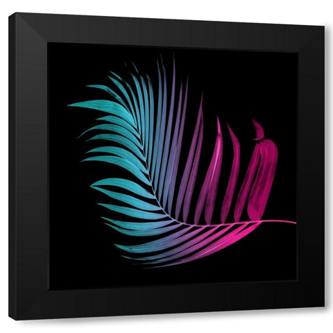 Neon Palms Two Black Modern Wood Framed Art Print with Double Matting by Villa, Mlli