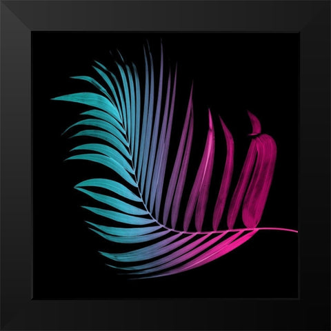 Neon Palms Two Black Modern Wood Framed Art Print by Villa, Mlli