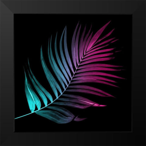 Neon Palms Three Black Modern Wood Framed Art Print by Villa, Mlli