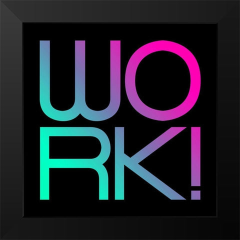 Neon Work Black Modern Wood Framed Art Print by Villa, Mlli