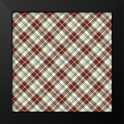 Lodge Plaid Black Modern Wood Framed Art Print by Villa, Mlli
