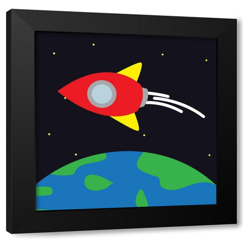 Into Space Black Modern Wood Framed Art Print by Villa, Mlli