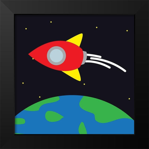Into Space Black Modern Wood Framed Art Print by Villa, Mlli