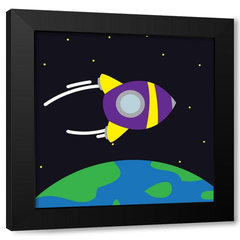 Into Space Mate Black Modern Wood Framed Art Print by Villa, Mlli